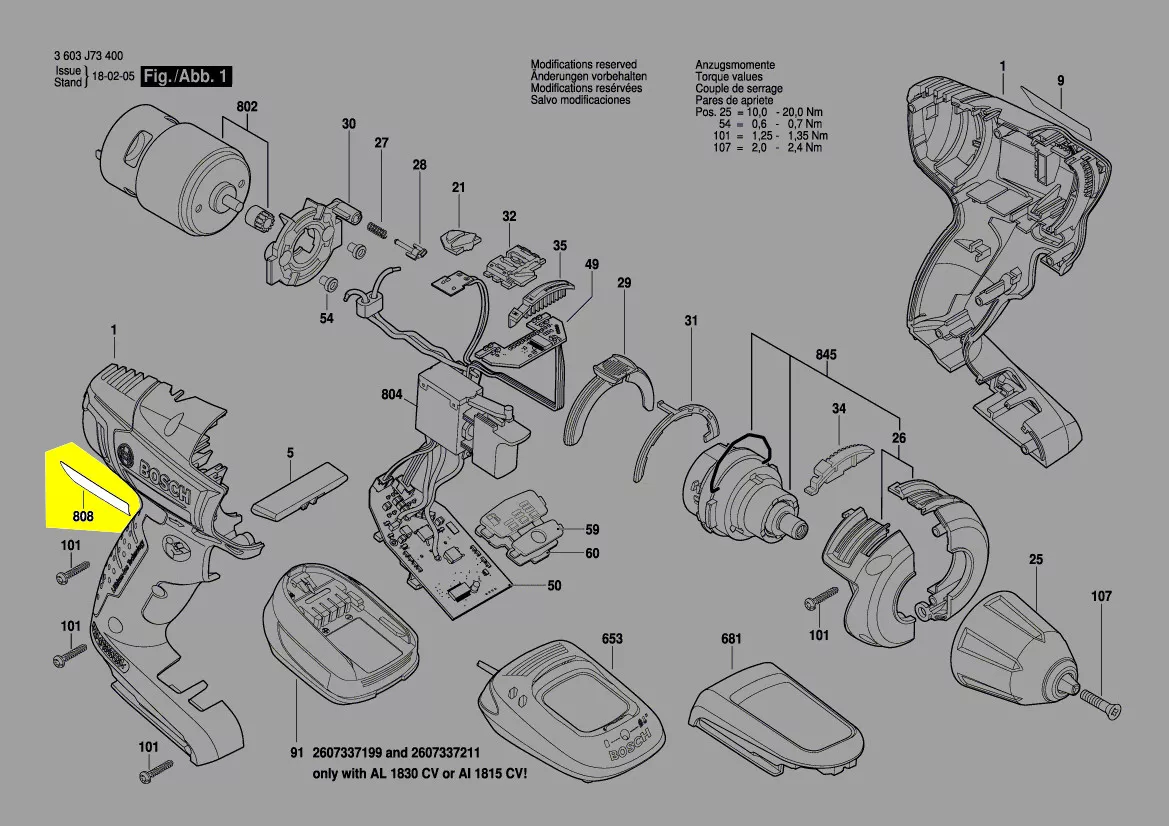 étiquette réf. 1 601 11A 2CP Bosch